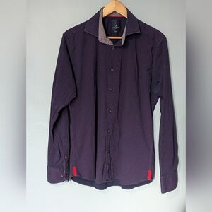 Daniel Hechter Modern Fit Button-down Shirt‎ Micro-dot Pattern Men's Large